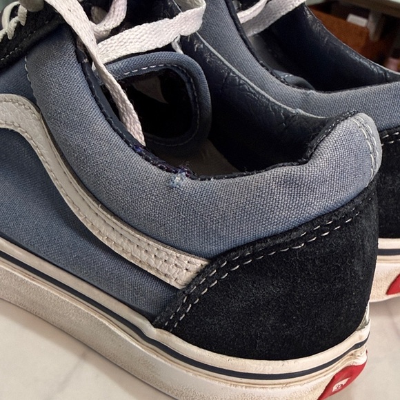 Vans Old Skool Womens 9.5/Mens 8 Blue Black Skate Shoes Low Top Canvas Sneakers - Picture 5 of 7
